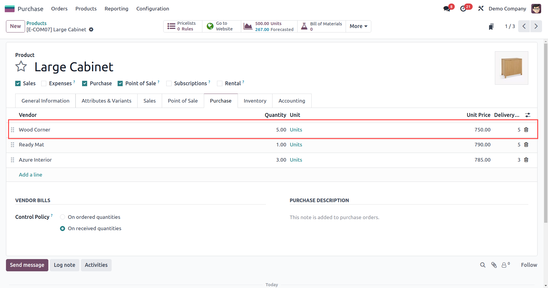 Multiple Vendor Pricelist In Product