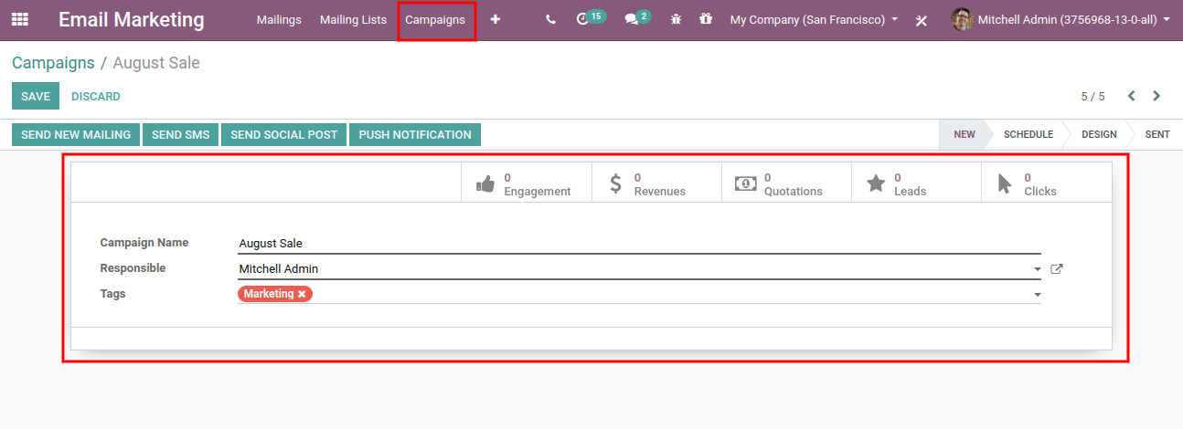 Marketing Campaign In Odoo 