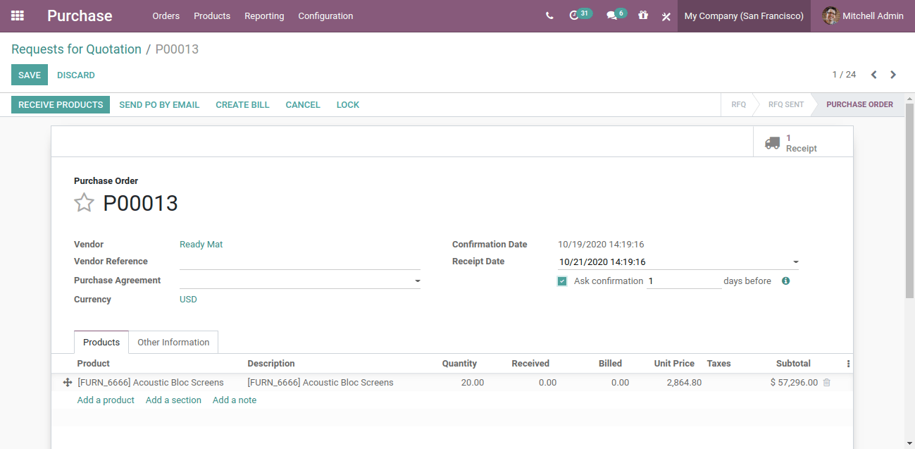Purchase Management In Odoo 14