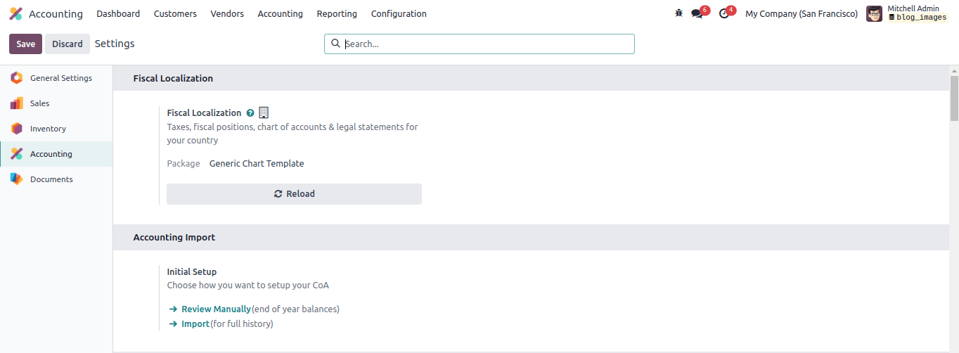 Accounting Cofiguration