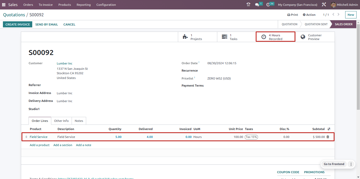 Timesheet Recorded