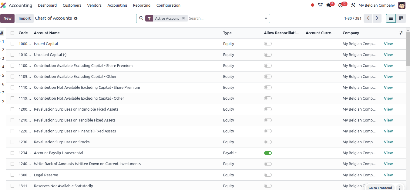 Chart of Account