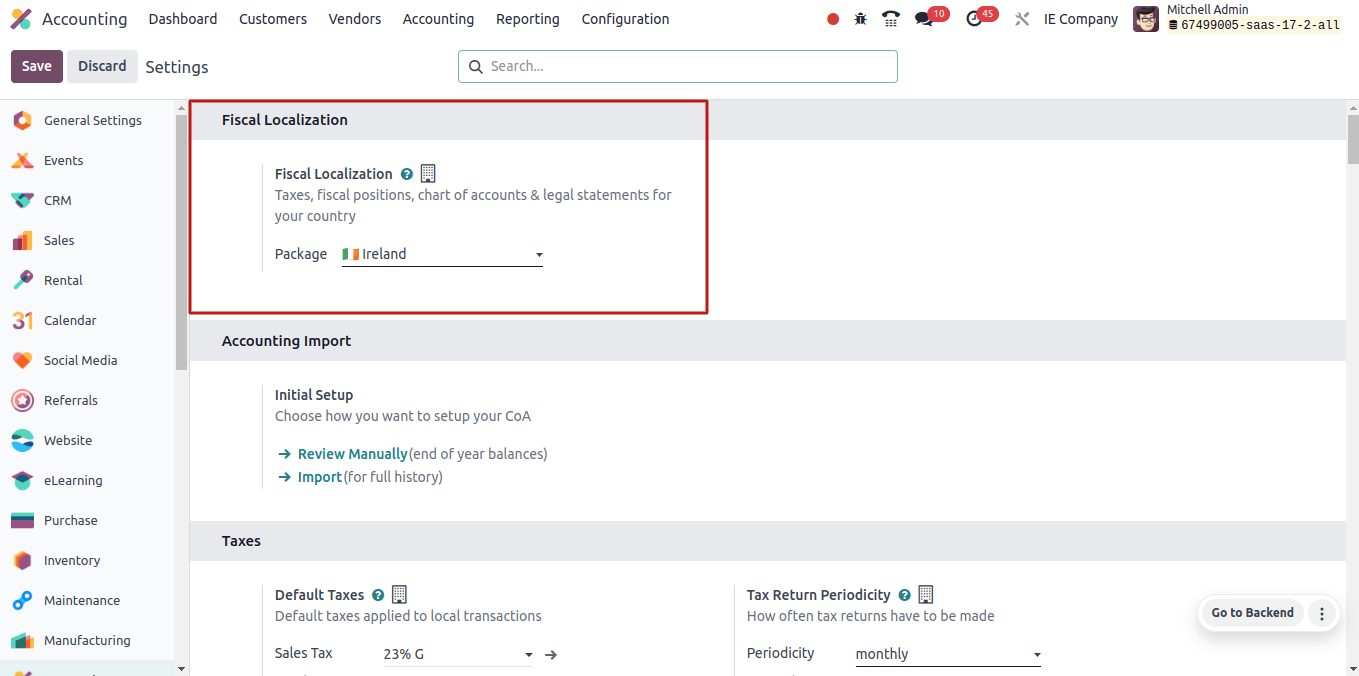 Fiscal Localization Configuration