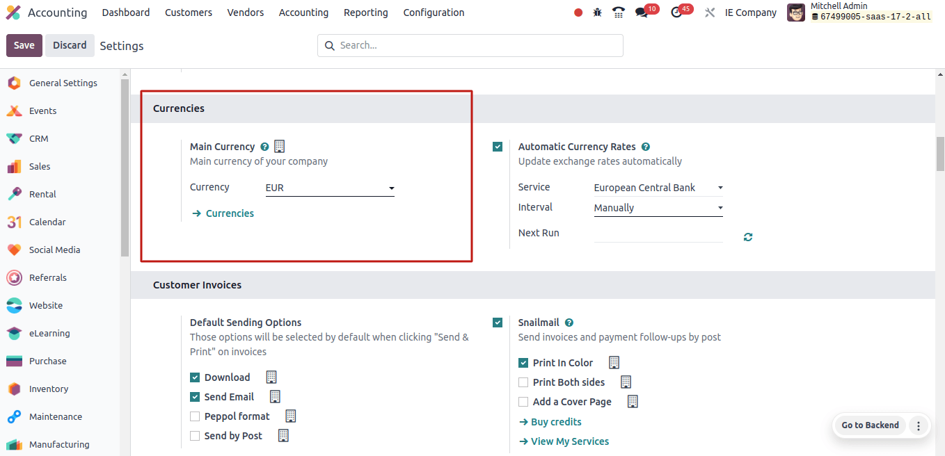 Currency Configuration