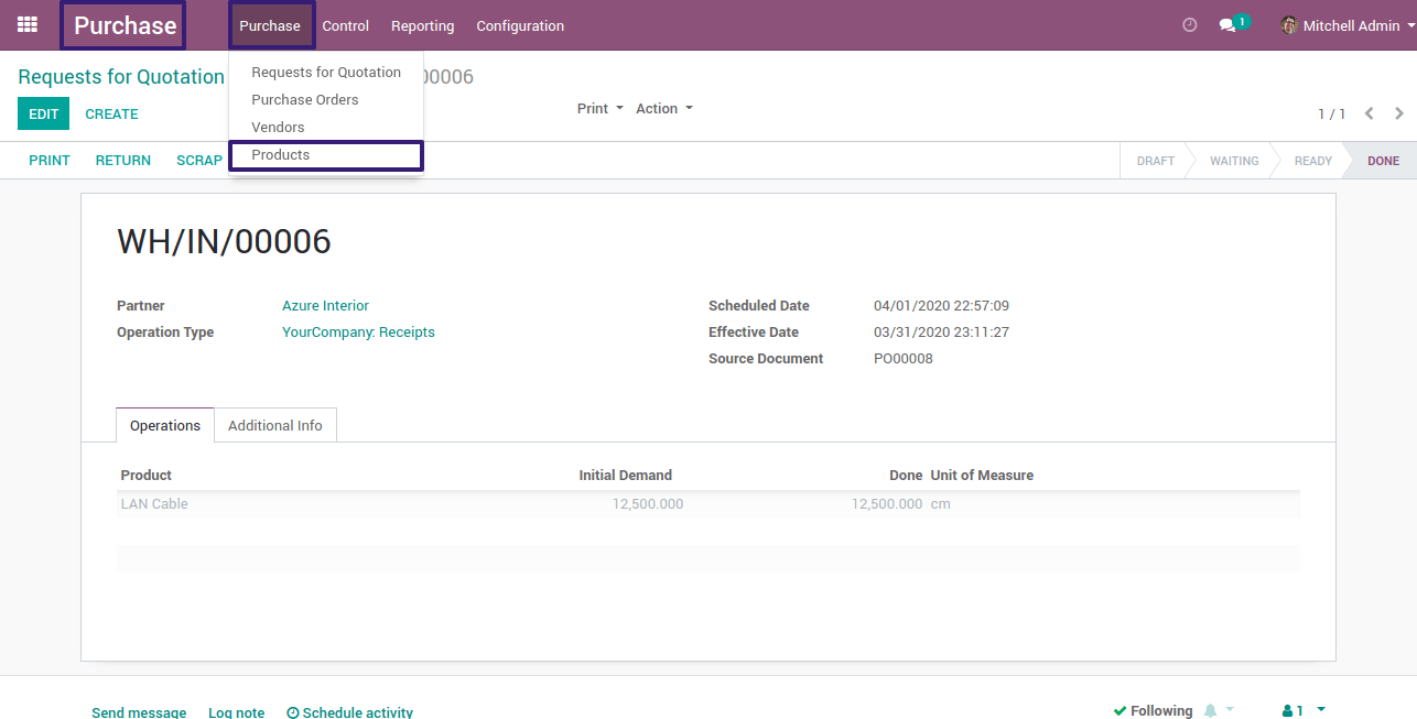 Products In Odoo 