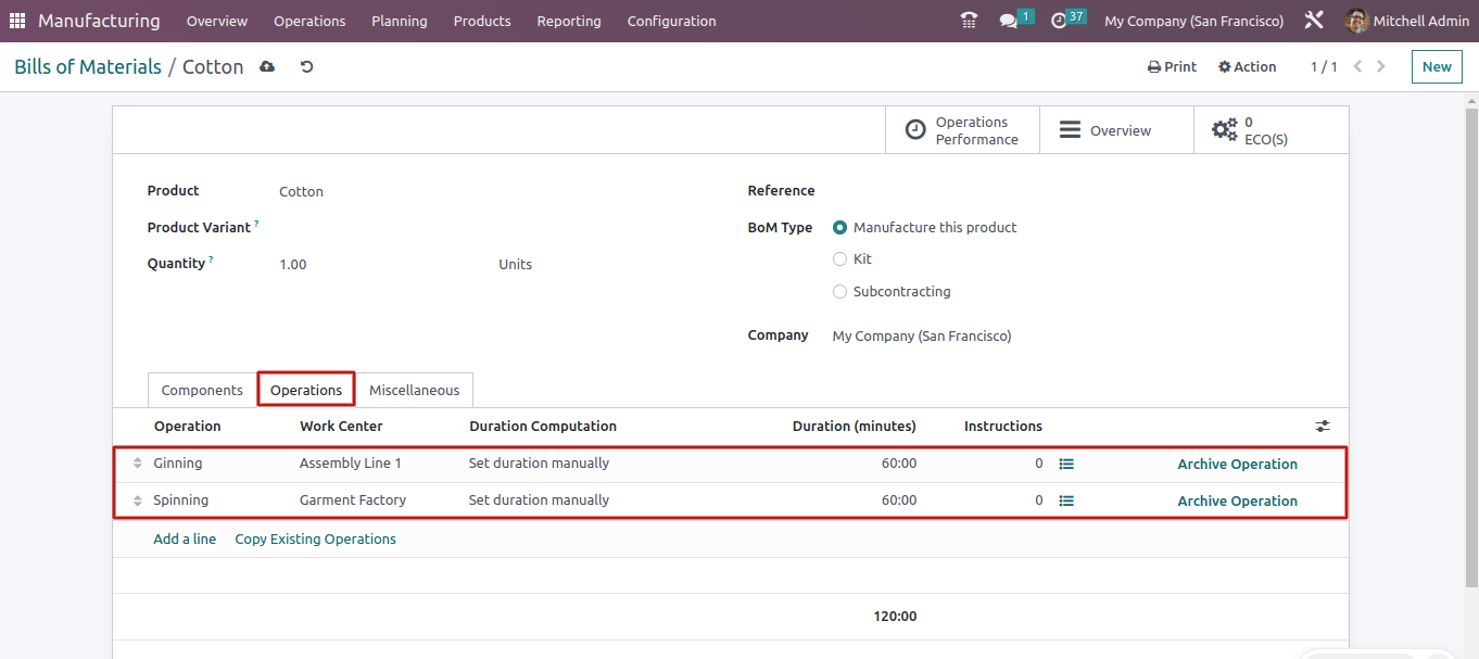 Operations Page