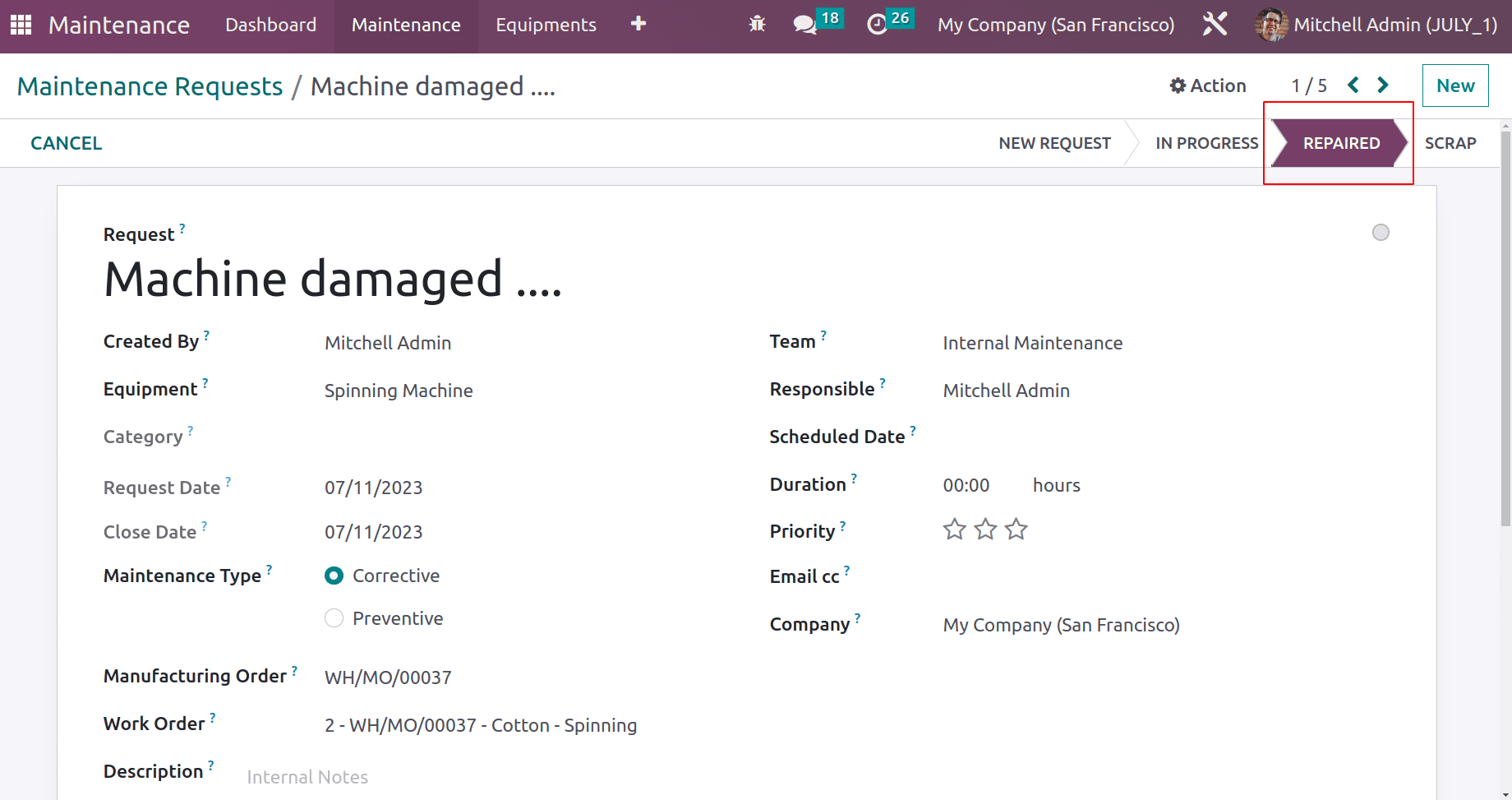 Maintanance Request Form