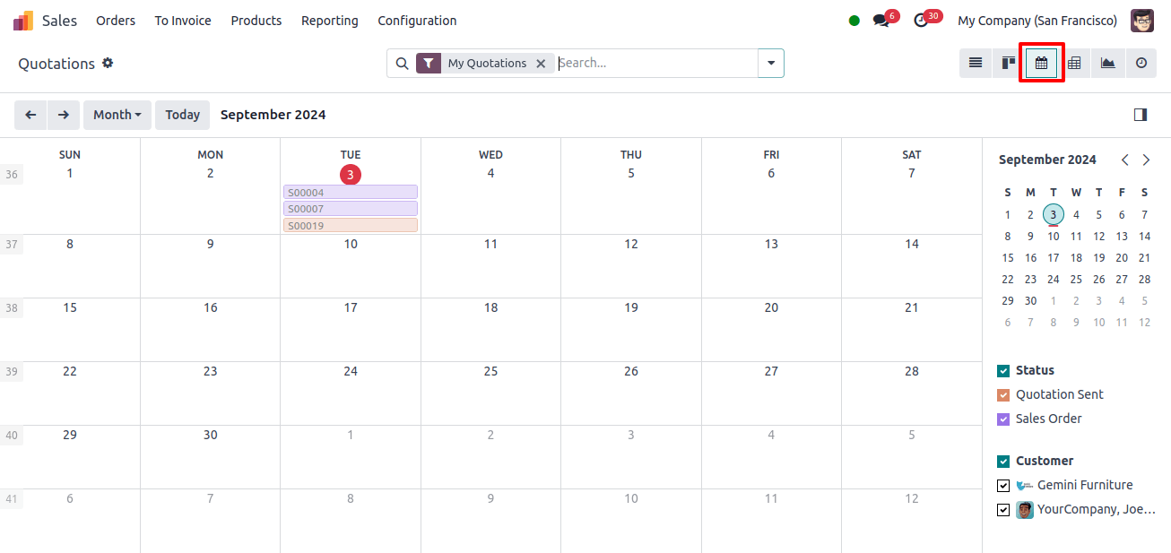 Calendar View