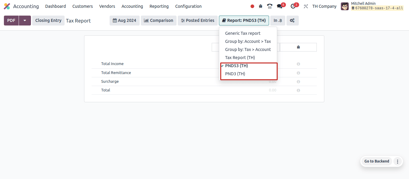 PND53 and PND3 Tax Reports