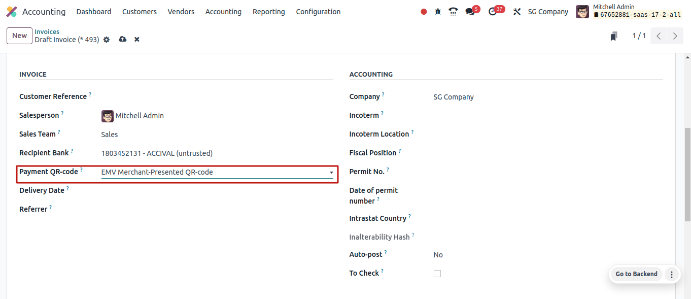 Payment QR-Code in Invoice