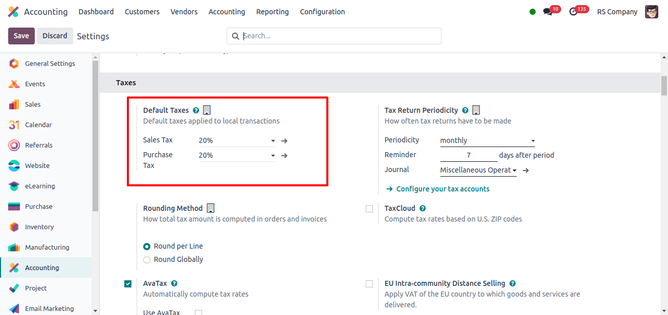 default tax